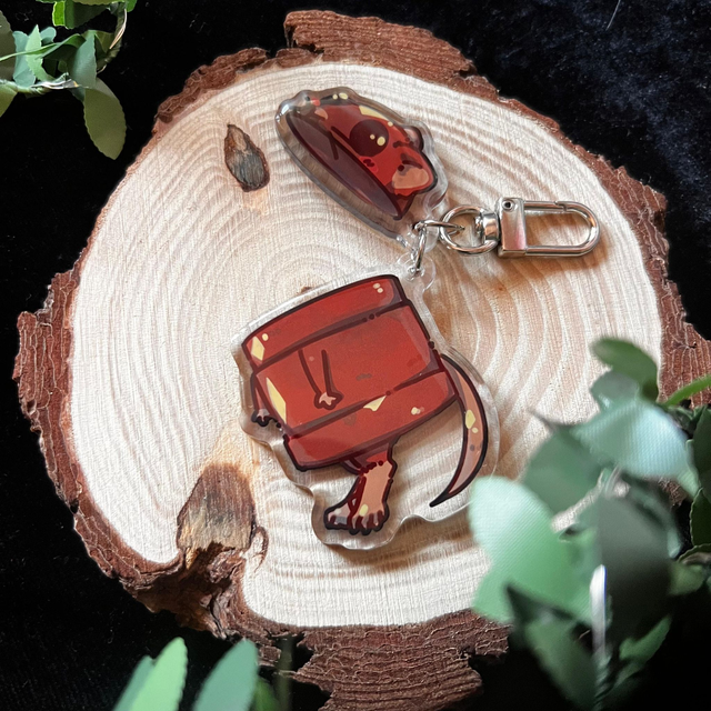 Llavero REPO Rats // naranja óxido - acrílico de dos piezas