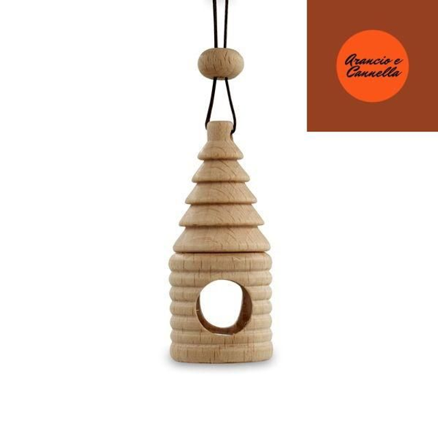 Profumatore Auto in Legno - Arancio e Cannella