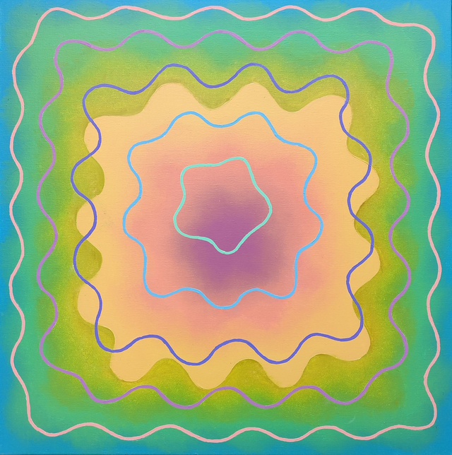 Ekran - fale, 100x100 olej płótno 2014