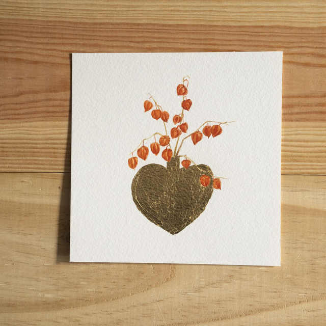 Aquarelle - Branches de physalis 