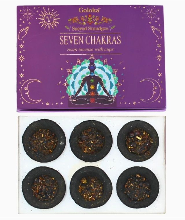 Coupelles charbon encens 7 chakras