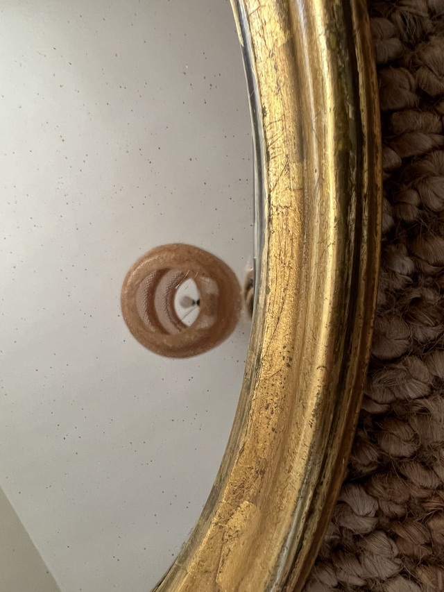 JACQUES - Le miroir ovale vintage en bois doré