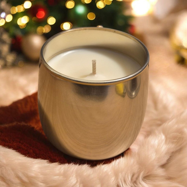 Collection Hiver - Bougie verre doré