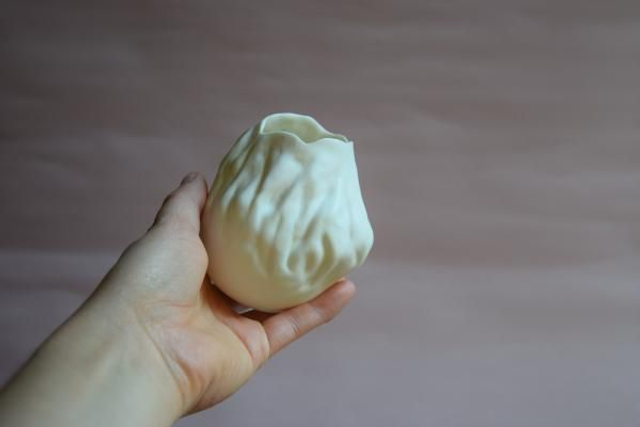 Mini vase Cocon blanc "Eclosion" (petite série)