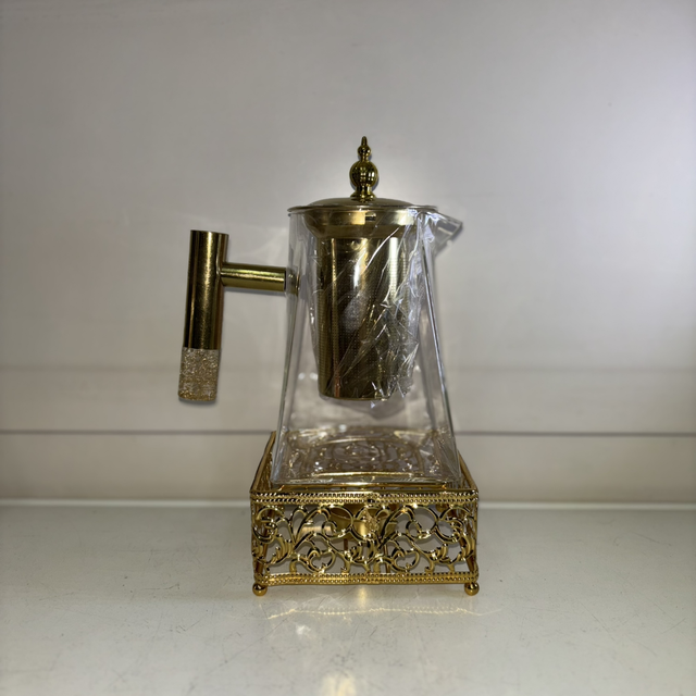 Théière en verre à infusion+ Support 