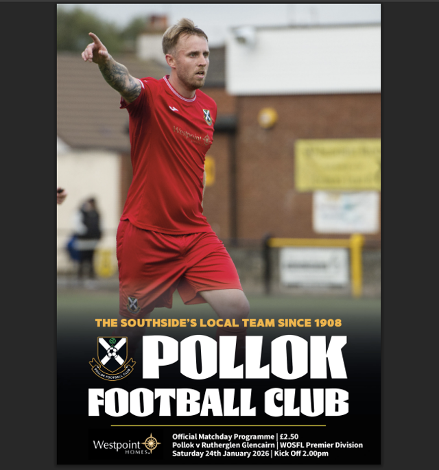 Pollok v Rutherglen Glencairn (24/1/26) Matchday programme