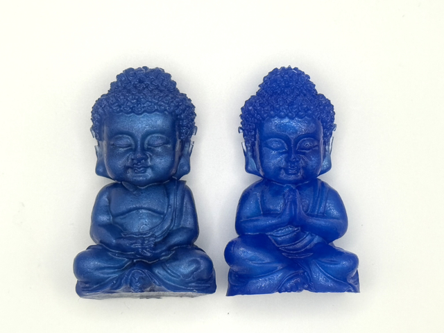 Bouddhas dans les tons bleus, lot de 2