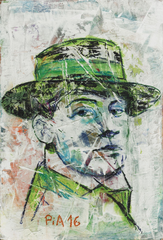 L'homme au chapeau vert - Digigraphie