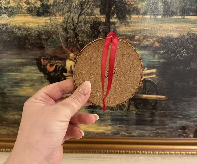 HANDMADE WOOD AND CORK BAUBLE