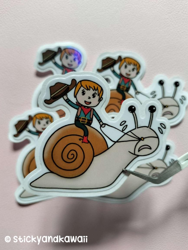 Cow boy sur escargot