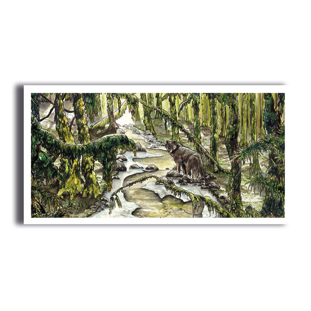 Carte Loup 19,5 x 10 cm