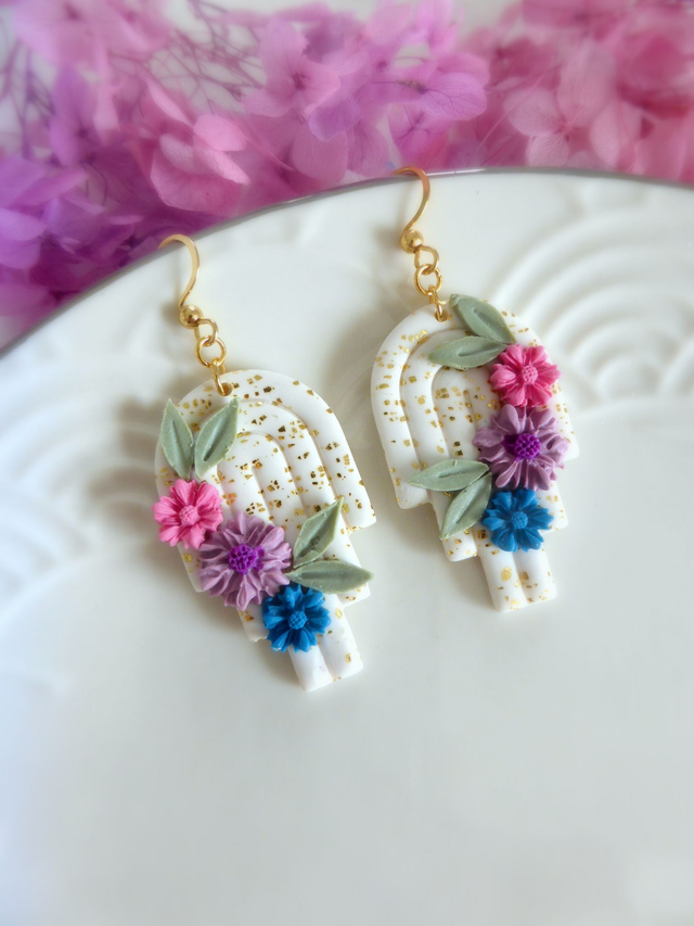 Boucles d'oreilles arc-en-ciel - Fleurs de Lumière