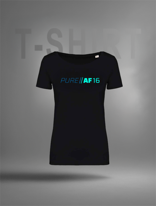 Andy Farley Pure AF 26 Glow Ladies T-Shirt (Green Blue / Neon Blue Dark/UV)