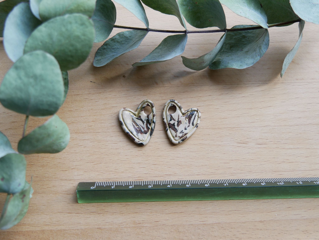 Cœur marbré beige/marron/doré