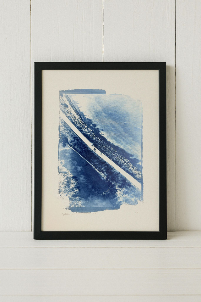 Cyclistes, entre océan et marais N°1 - Format A3, Sans Cadre