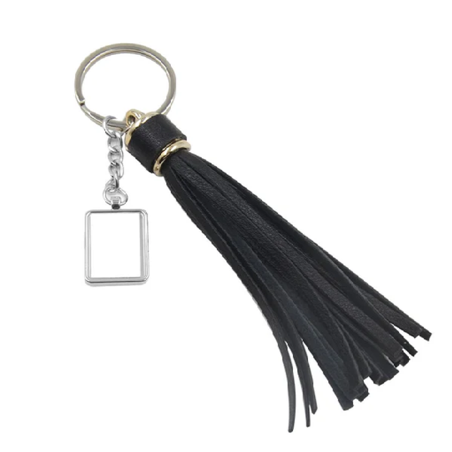 Rectangle Tassel Metal Keyring