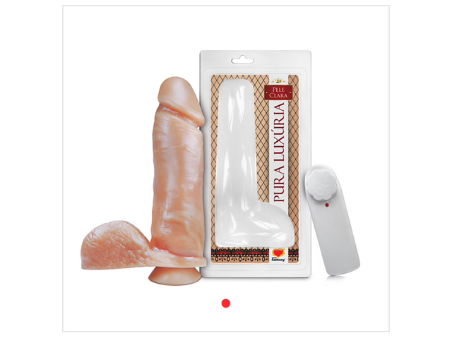 ênis com Escroto, Vibro e Ventosa - 20,5cm X 4,7cm Referência: PV030