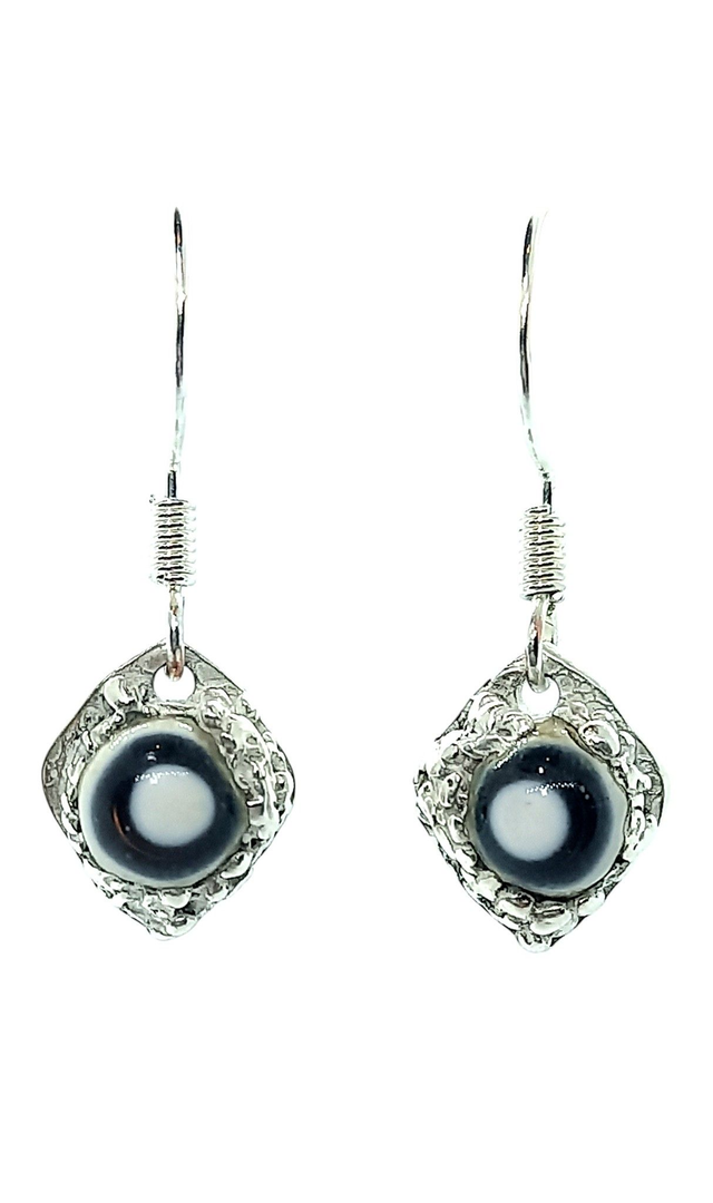 Silver drop earrings with Murano glass