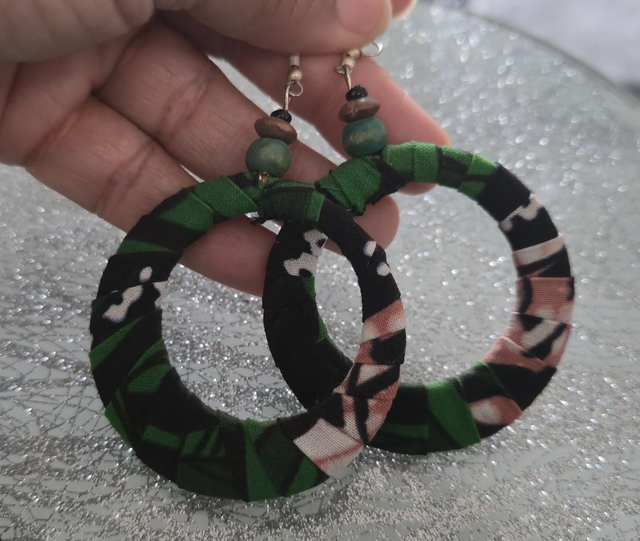 African-print loop earrings
