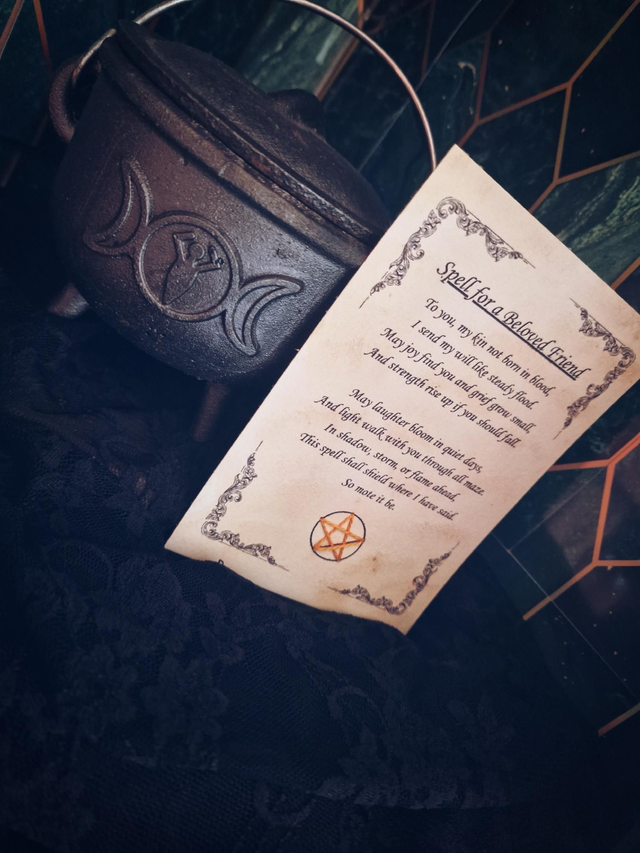 Spell for a Beloved Friend A6 spell card