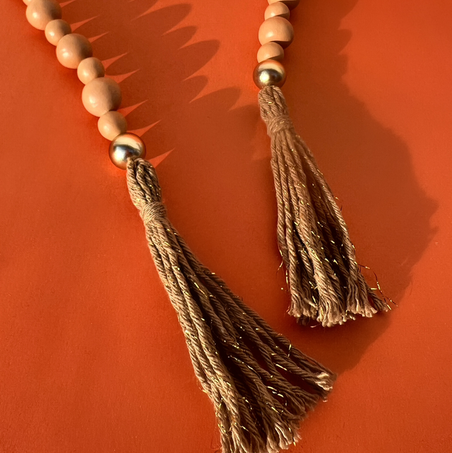 Terço Decorativo Grande Dourado — Peça ÚNICA