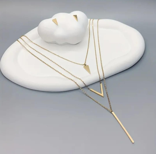 Collier géométrique à rangs multiples 