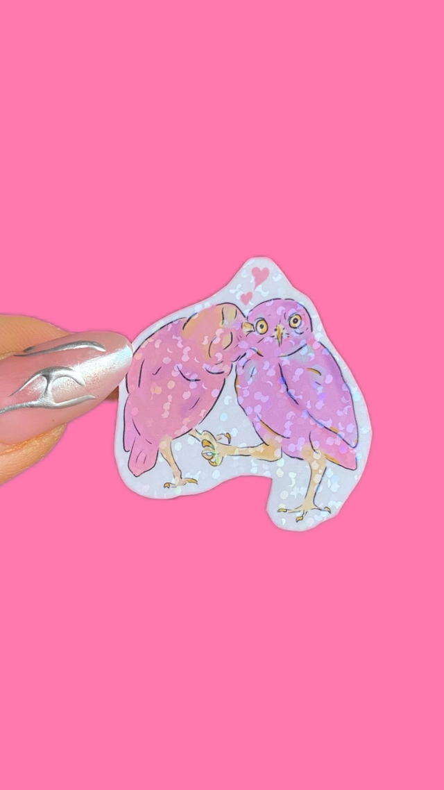Stickers hibou amoureux 