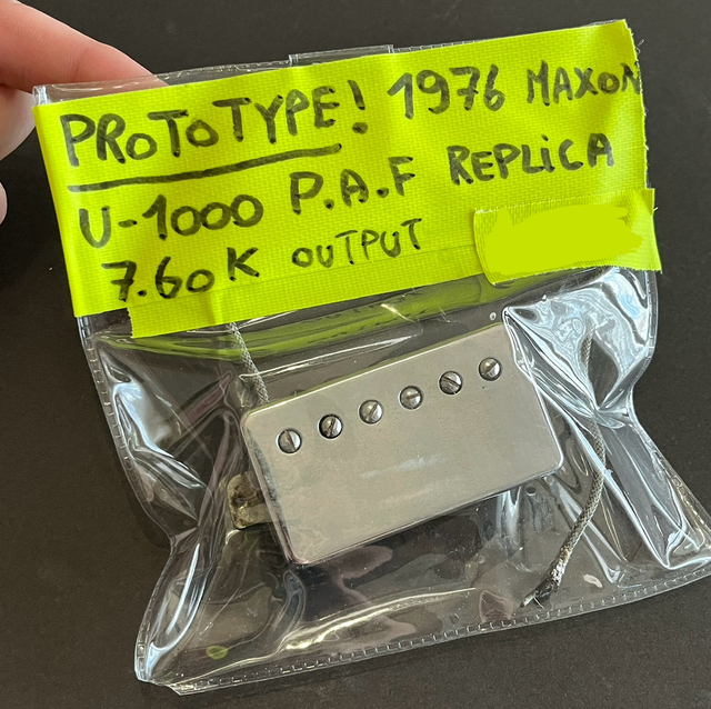 PROTOTYPE 1976 Maxon U4000 Humbucker ... Mythical &#039;59 Burst ... 7.89k PAF Replica CHROME (Lawsuit Japan)