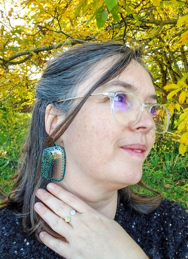 Collection Céleste - Boucles d'oreilles verres de lunettes - Nuance de Bleu