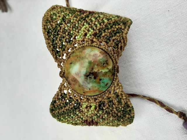 Bracelet manchette Chrysoprase