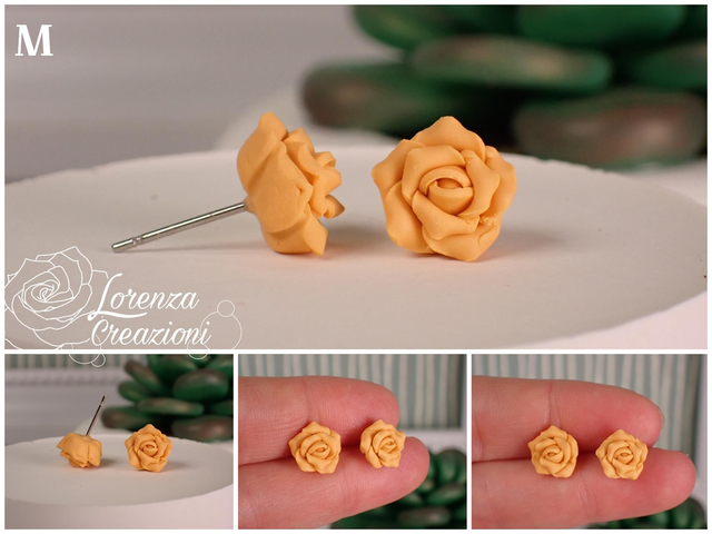 Orecchini a lobo rose papaya sorbet