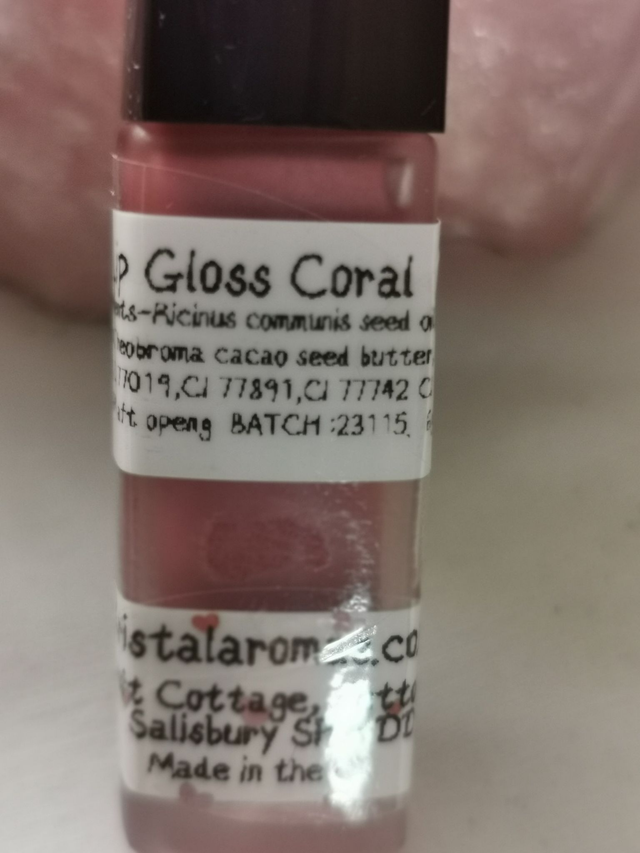 Lip Gloss (GLASS) Coral- Organic Ingredients. 7g