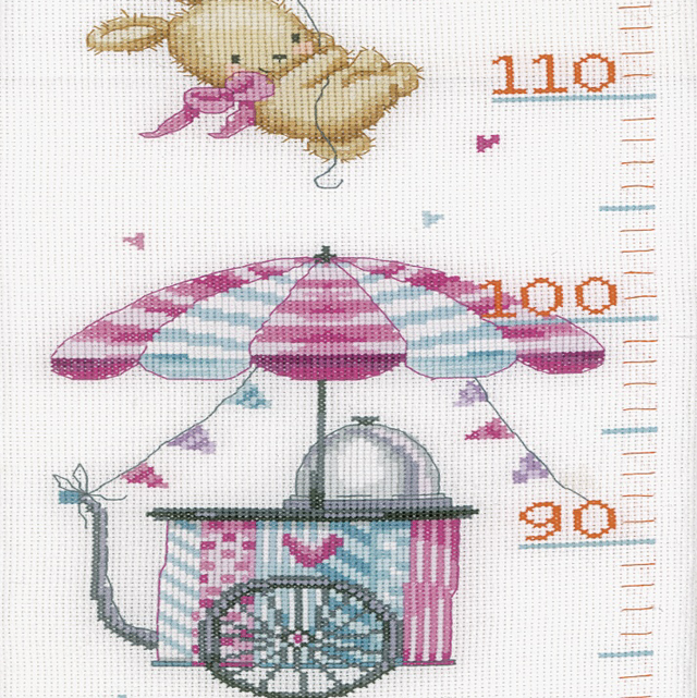 Counted Cross Stitch: Height Chart: Ice Cream Cart