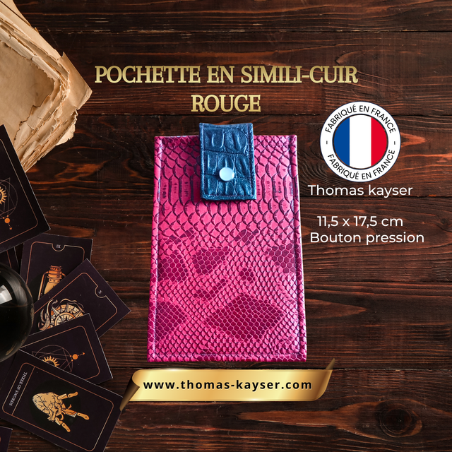 Pochette en simili-cuir rouge- fabrication thomas kayser