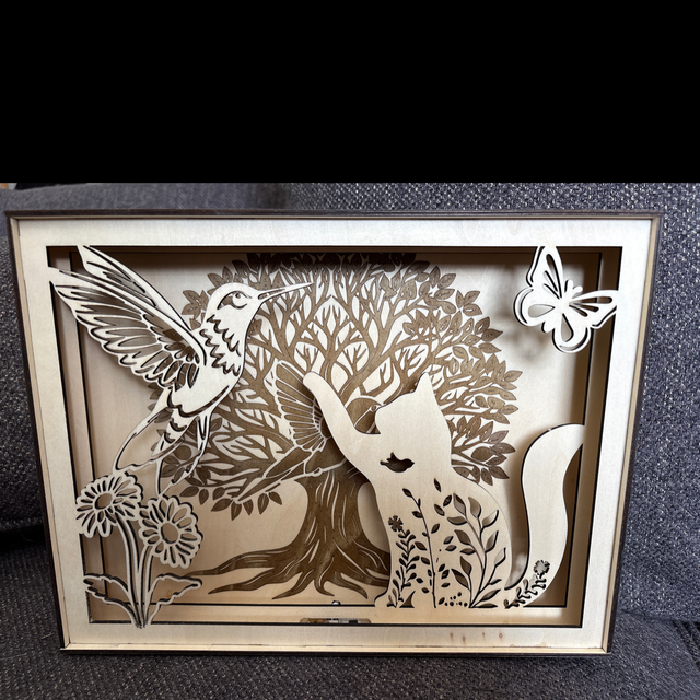 Cadre lumineux colibri 