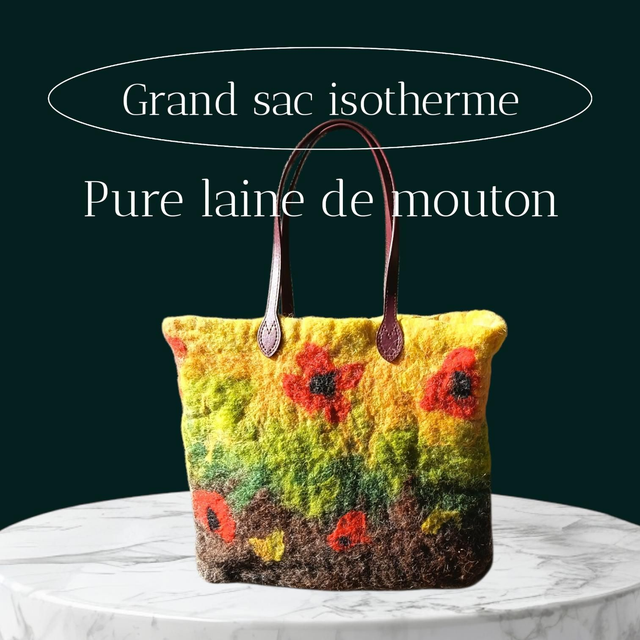 Grand sac laine feutrée