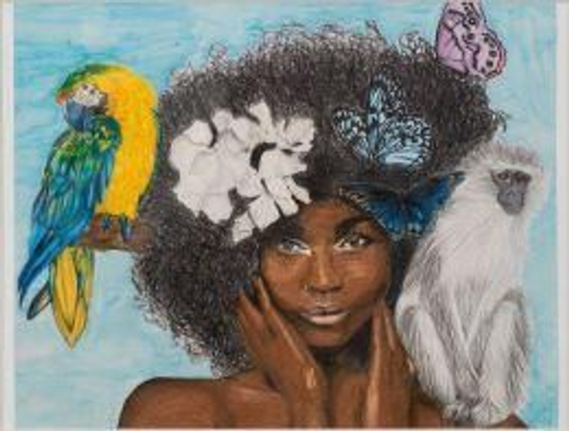 Wild - print of colour pencil drawing by Lucy May De Carteret