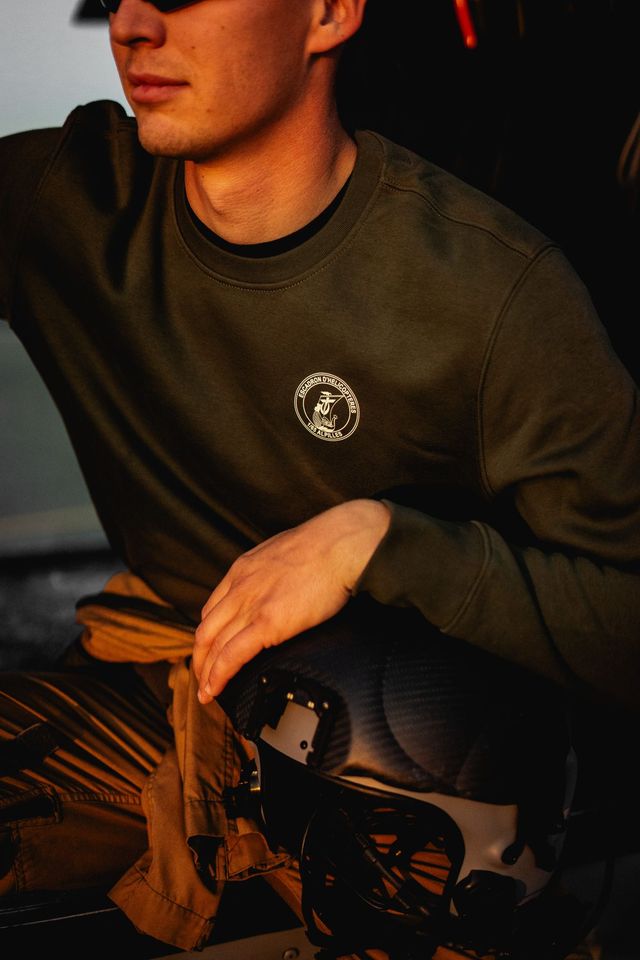 Pull "Alpilles" vert col rond