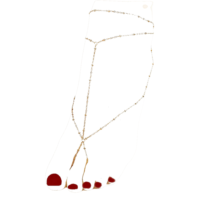 Chaîne de chevilles bagues - petites billes (doré) 