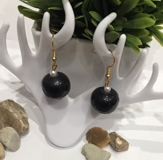 Black Dangling Earrings-BDE110