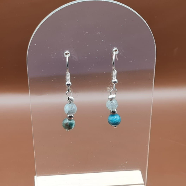 Crochets Apatite bleue - labradorite