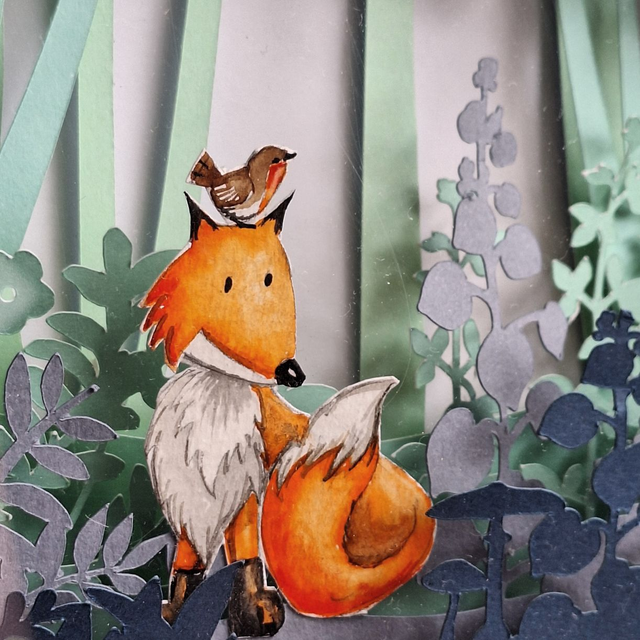 Shadow Box "Volpe - 2" con luce Led