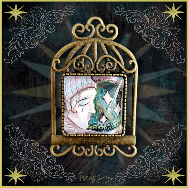 Pierrot en cage - Broche