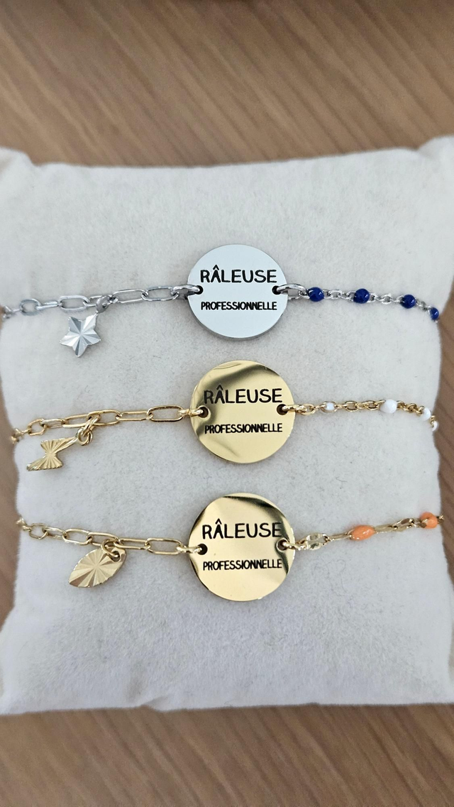 Bracelet chaîne &quot;râleuse professionnelle &quot;