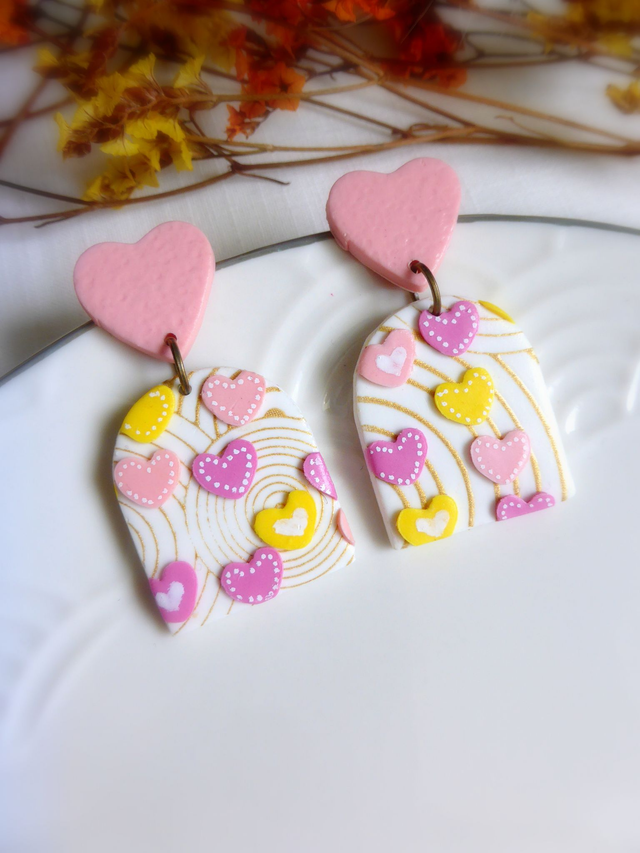 Boucles d'oreilles arches - Coeur de spirales