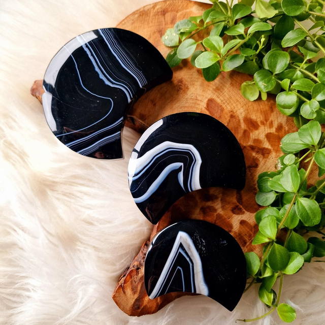 Black Banded Onyx Moons 