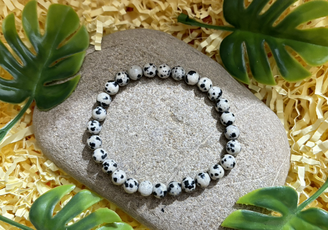 BRACELET JASPE DALMATIEN 