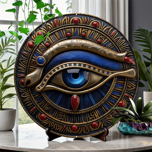 Metalen Wandbord Oog van Horus (20x20cm)