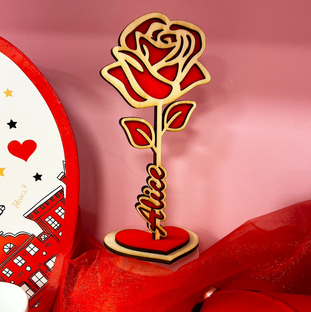 Rosa personalizzata in legno