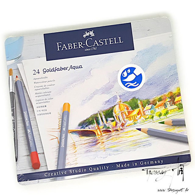 FABER CASTELL - CRAYONS COULEUR AQUARELLABLES GOLDFABER AQUA METAL PAR 24 - FB080